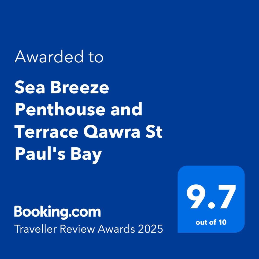 شقة Sea Breeze Penthouse And Terrace Qawra St Paul'S Bay خليج سانت بول المظهر الخارجي الصورة